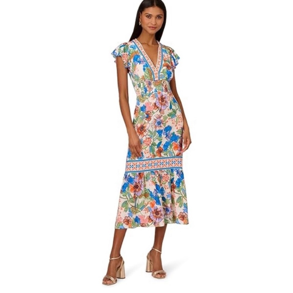Adrianna Papell Multicolor Floral Maxi Dress